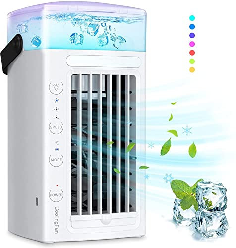 VVLXRIC Ventilador Portatil USB - Compacto Y PortáTil Color Air Ventilador, 3 Velocidades Ajustables Aire Acondicionado Camper, Oficina En Casa Trabajo Al Aire Libre