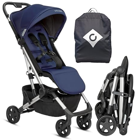 Colugo Compact Stroller - One Hand Fold Lightweight Stroller, Travel Stroller, Toddler Stroller, Airplane Stroller, Foldable Stroller with Rain Cover, Backpack and Cup Holder (Navy)