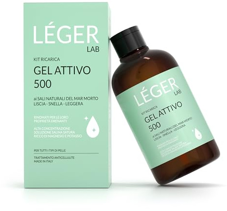 Kit de recharge Léger LAB Gel Actif 500 - pour Collants Drainants Anti-cellulite aux Sels de la Mer Morte - Action Minceur et Detox avec 98% d'ingrédients naturels