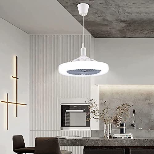 Ventilatore da soffitto piccolo da 11,02 pollici con luce LED Ventilatore intelligente da 30 W Ventilatore da soffitto con regolazione a tre velocità Lampada a sospensione Lampada da ventilatore
