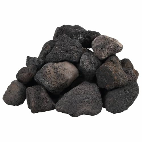 vidaXL Lavagranulat, Lavastein Biologische Filter, Multifunktional Lavamulch für Aquarium Landschaftsbau, Vulkangestein Garten Deko Steine, Schwarz 10 kg 5-8 cm