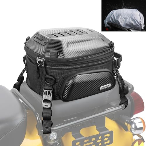 Wildken Motorrad Hecktasche 12-18L Erweiterbar Hartschale Motorrad Gepäcktasche Reisetasche Motorradrucksack