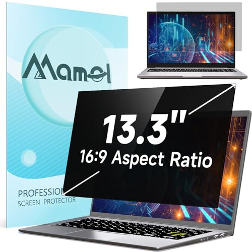 Mamol Laptop Sichtschutz 13,3 Zoll 16:9, Blickschutzfolie Abnehmbarer Anti Blaulicht Blendschutz Displayschutz Blickschutzfilter Sichtschutzfilter für Lenovo Hp Dell Acer Asus Thinkpad Envy Xps