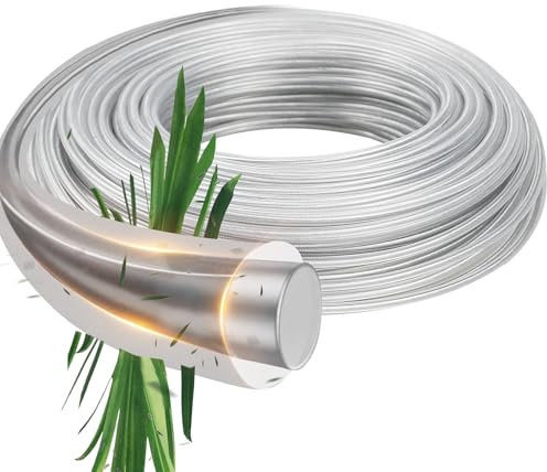 FTJKGH Heavy Duty Strimmer Wire, 3mm*40M Grass Trimmer Line, Metal Strimmer Wire, Nylon Steel Wire Core Brush Cutter Line, Garden Strimmer Cord Heavy Duty Petrol Strimmer Wire for Over Grown Weeds