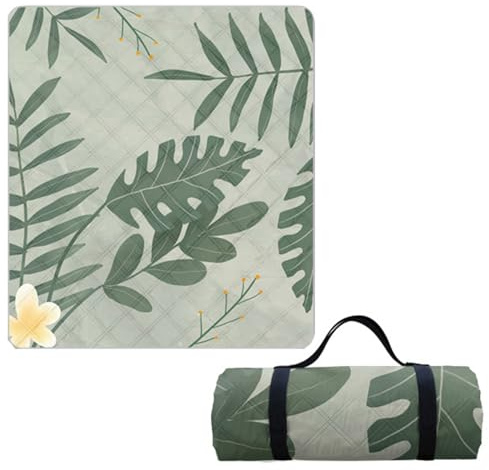 Hayisugal Picknickdecke 200x200 cm Verdickte Stranddecke Sandfrei Wasserdicht Campingdecke Picknickmatte Tragbare Picknickdecke für Strand,Picknick,Wandern,Park,Reisen, Pflanzen F, 200 x 200 cm