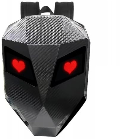 Luocute Zaino Moto Uomo, Zaino LED Alimentato Tramite USB di Grande Capacità Guscio Rigido 3D Impermeabile in Fibra di Carbonio Schermo a Colori Strutturato Zaino per Laptop Fai Te