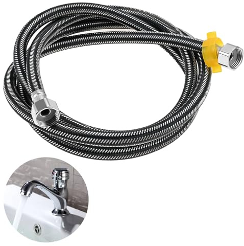 DRELD 1 Stück Flex Schlauch Armatur, Edelstahl Anschlussschlauch G1/2 x G1/2, Panzerschlauch Wasserhahn, Dusche Umflechtung Flexschlauch für Wasserhahn Mischbatterie (200CM)