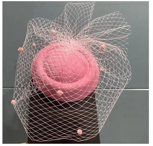 MOHUIED Schwarzer Schleierhut Faszinierender Hut Frauen Hochzeit Haarschmuck Dinnerparty Kopfschmuck Braut Stirnband Schmuck Fascinator Anlasshut Hochzeitshut Kopfschmuck(Pink)