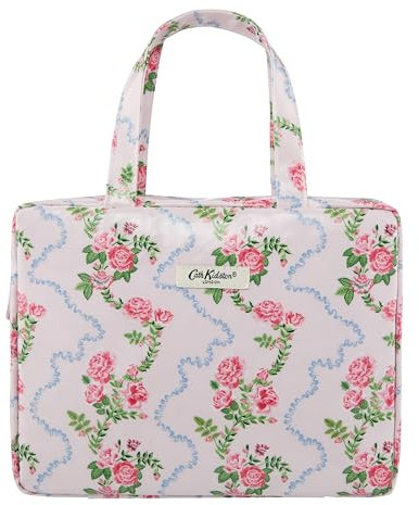 Cath Kidston Kulturbeutel, Zweiteiliger Kulturbeutel mit Griffen, Flatterrose, Reisegröße, veganfreundlich, Kultur- und Kosmetiktasche, Schönheitsgeschenk für Sie