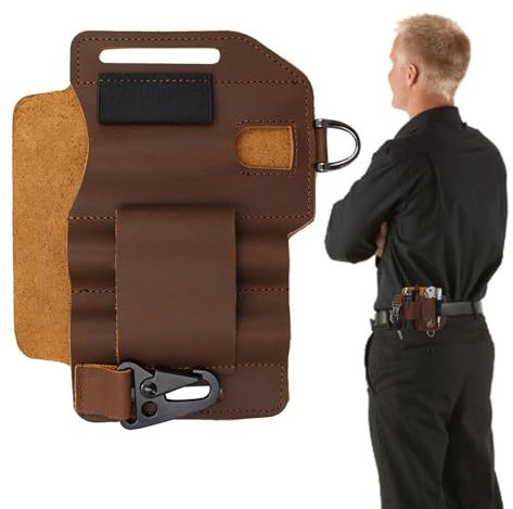 Gaine multi-outils pour ceinture - Organisateur de poche de gaine de ceinture EDCs,Pochette multi-outils en cuir avec porte-stylo pour lampe de poche, couteaux, clé de voiture