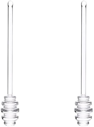 2 palitos de cristal para miel, cucharas de miel para agitar, cuchara de palitos de panal para mermelada, jarabe de chocolate