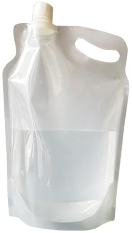 Porte-eau – Bouteille d'eau pliable de 2 L | Réservoir d'eau pliable transparent | Sacs d'eau potable réutilisables | Conteneur d'eau potable pliable portable | Bouteille d'eau pliable