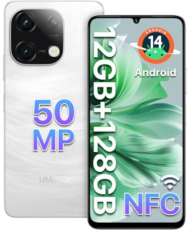 UMIDIGI Mobile Phones, NFC,12GB(6+6)+128GB/2TB TF, Smartphone Android 14, 6.75 HD+90Hz Phone Unlocked, 50MP Camera, Bluetooth 5.4, 5000mAh, G9C Smart Phone 4G Dual SIM, Face ID/F ingerprint/GPS/OTG