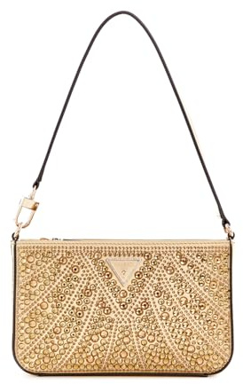 GUESS Beauvoir Mini Top Zip Shoulder Bag Gold