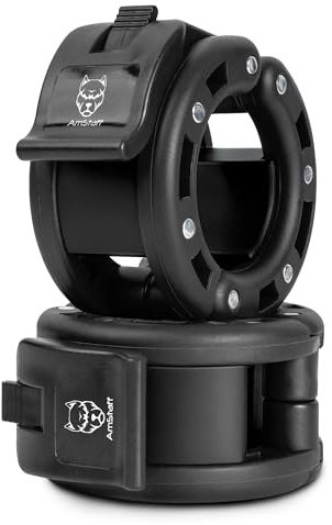 AmStaff Fitness Barbell Collars Clamps – Quick Release 2 inch Locking Olympic Bar Collars for Weightlifting, Powerlifting, and Strength Training (Pair, Black)