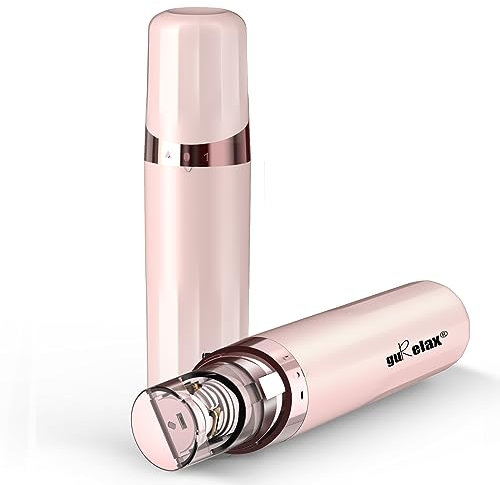 Gurelax - Gesichtshaarentferner für Frauen,Batteriebetriebener- Plucker für Gesicht, Arme, LED-Licht Haarentfernung Epilierer Damen Gesicht, 18 Karat vergoldet Kopf Rasierer, alle Altersgruppen
