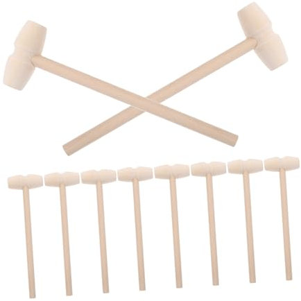 ibasenice 10pcs Mini Hammer Toy Wooden Mallets for Boys and Girls Knocking Game Small Hammer Toys for Blocks Building and Pounding Fun