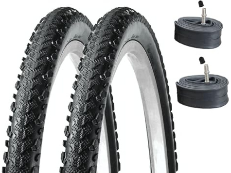 2 x 26 Zoll Fahrradreifen 26x2.00 schwarz K-885 Kobra 50-559 inklusive 2 x Schlauch mit Autoventil