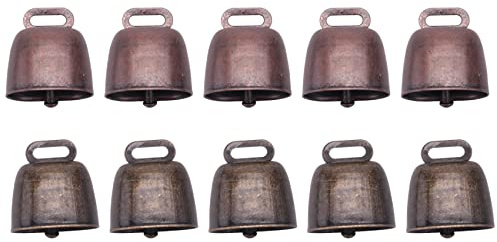 Bosiyrggrl 10 Stück Kuh, , Schaf, grasend, kleine Glöckchen aus Messing, Retro-Glocke, für Pferde, Schafe, Kupfer, Kuhglocken