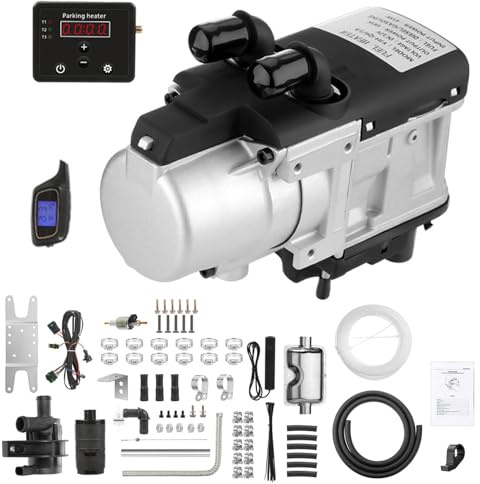 12V 6 KW Kühlmittelheizung, Standheizung Diesel Kerosin Dual Modus Lufterhitzer, Vorwärmen des Motors, Flüssiger Brennstoff Heizung Warmwasserbereiter, mit Fernbedienung für Boot Wohnwagen Bus