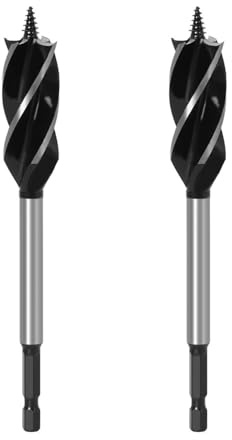 2PCS Auger Wood Drill Bit, High-Carbon Steel Fast Cut Woodworking Drill Bit with 1/4 Inch Hex Shank (22mm)