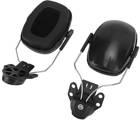Jiawu Cache-oreilles Amovible pour Casque, Bandeau Ergonomique NRR 27 DB, Réduction du Bruit, Casque de sécurité, Cache-oreilles Amovible avec Intérieur Spacieux et Respirant pour la Construction