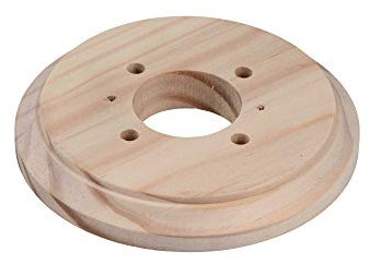 Deckenrosette, Mauer, Sockel, Unterputzdose aus Holz, unbearbeiteter Kiefer, kann bemalt werden.