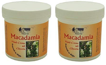 2 x 250 ml Macadamia Hand-Creme mit Glycerin vom Pullach Hof zur Pflege trockener und beanspruchter Hände