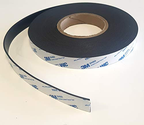 Bande aimantée adhésive avec autocollant 3M | Ruban magnétique pour création de magnet et fixation d'objet légers | 123-magnet (1, 20mm x 2mm x 10 mètres)