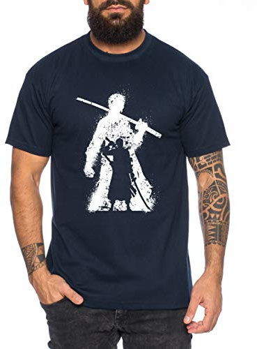Tee Kiki Zorro Bruch One Manga Herren Ruffy T-Shirt Anime Piece, , XL, Dunkelblau