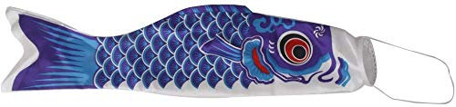 Inzopo 55 cm japanische Windsack-Karpfenflagge Koi Nobori Seefisch Fisch Wind Streamer Blau