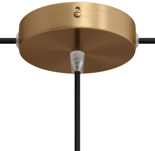 creative cables - Zylindrischer Lampenbaldachin Kit aus Metall mit 1 Haupt- und 2 Seitenlöchern - Konisch, Bronze satiniert
