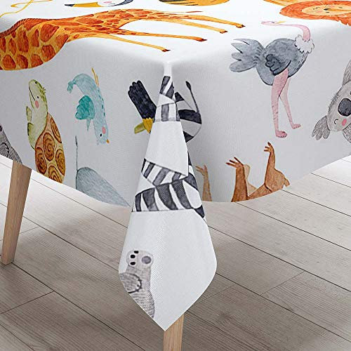 DOTBUY 3D Tischdecke Abwaschbar, Wasserabweisende Tischdecke Rechteckig Abwischbare Wachstuch für Desktop Dekorative Tuch Hotel Bankett Party Garten (Tier,100x140cm)
