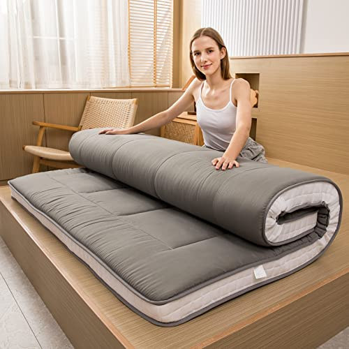 MAXYOYO Materasso futon giapponese da pavimento imbottito trapuntato coprimaterasso, cuscinetto per dormire pieghevole extra spesso traspirante divano da pavimento letto per ospiti per campeggio