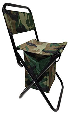 TRENTSNOOK Exquisiter Campinghocker Tragbare Falten Camping Stuhl mit Kühltasche Compact Angeln Hocker Tarnung Fischen-Stuhl