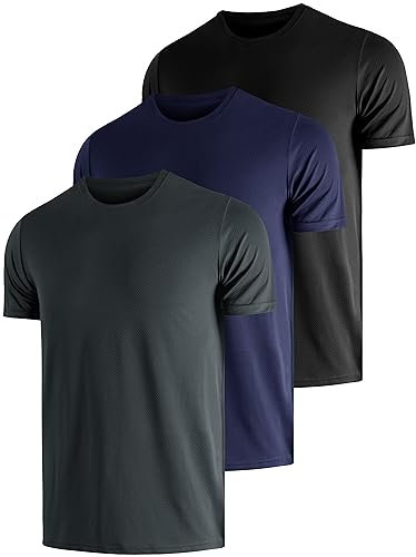 UEEKO UV Schutz Tshirt Herren 3 Pack UPF Sonnenschutz Functional Schwimmen T-Shirts Rash Guard Training Quick-Drying Outdoor Surf Wandern Running Fishing Atmungsaktives L