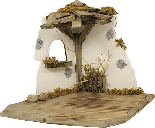 FADEDA Stall Hemau/Höhe:23 cm/handbemalt/detailgetreue Krippen Figuren - Weihnachten Tisch Dekoration Krippe Zubehör