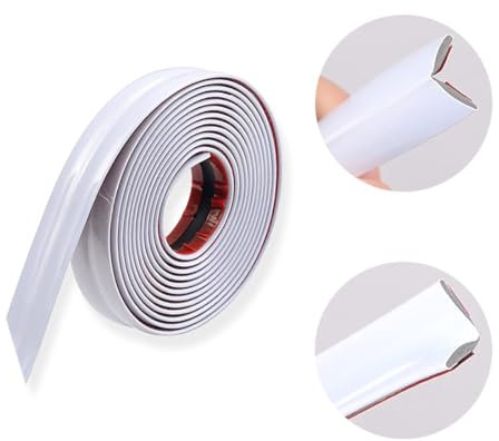 Modanatura flessibile da 10 piedi, modanatura per soffitto stacca e incolla, protezioni angolari per pareti, striscia autoadesiva per mastice per soggiorno, camera da letto, cucina, bagno (Bianco)