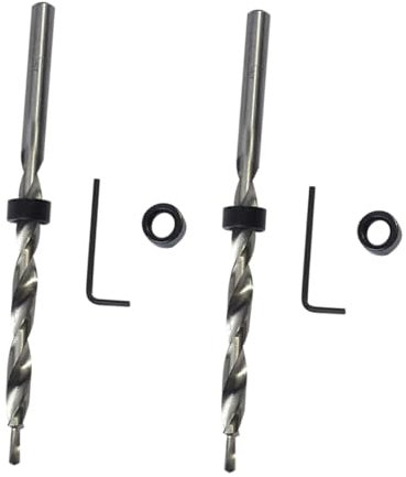 Homoyoyo Set mit 2 Senkbohrern Sechskant-holzbohrer 9 5 Mm Sechskant 9 5 Mm Rund Stahlkonstruktion Holzlochreibahle Genaue Positionierung