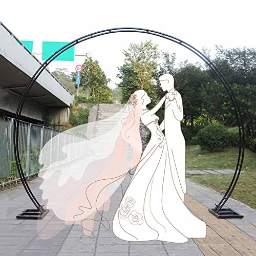 Garten Warch Runde Metall-Moon Gate-Rose Arch Arbor Archway Frame Arches Wparty Kreis Hintergrund Decor Blume Stehen 200/220/240/260/280 cm 1 Pcs
