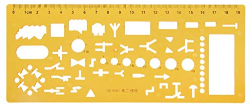 yanwuwa Geometrische Elektriker-Schalungsschablone, Lineal, Schablone, Zeichnen, Messwerkzeug, Wasserfarben