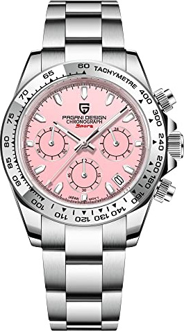 Pagani Design Lusso Uomo Quarzo Orologio Multifunzione Giappone VK63 Movimento Completo Acciaio Inox 100M Impermeabile Sport Cronografo Orologi Data