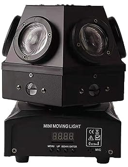 Luces de fiesta para escenario de discoteca DJ Proyector de luz estroboscópica con cabezal móvil profesional de 60 W, iluminación LED navideña DMX512, música, DJ, discoteca, luces for el hogar para Na