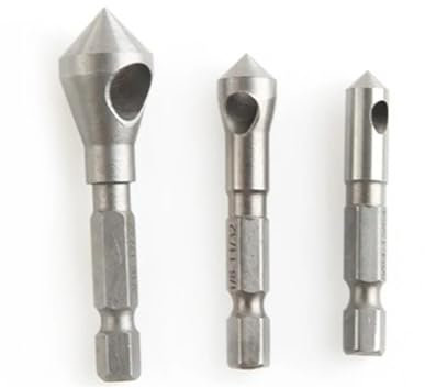 Aqxymju 3 Teile/satz Senker Entgraten Bohrer Kegel Loch Cutter Kunststoff/Aluminium/Holz Senkkopf Anfasen Werkzeuge