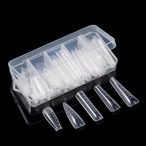 BNG 120 Stück Nagelformen Dual Nagel Forms Vollständige Abdeckung Vlängerung Mould Nagelform für Poly Nail Gel Extension, 5 Stil * 12 Größe