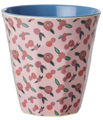 Rice Gobelet en mélamine taille moyenne – A Rose is an Rose Print – Gobelet pour enfant – Vaisselle de camping – Vaisselle en mélamine incassable sans BPA 250 ml