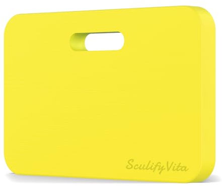 SculifyVita Kneeling Pads for working on knees, Garden Kneeling Pads, Extra Thick Foam Kneeling Pad, Waterproof, Lightweight Kneeling Mat, Gardening Kneeling Pad, Great Garden Gift (Yellow)
