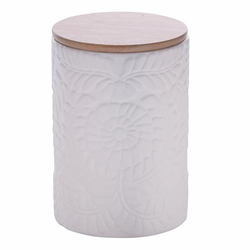 Villa d'Este Home Tivoli Vorratsdose Keramik 750 ml Deckel Bambus weiß Daily