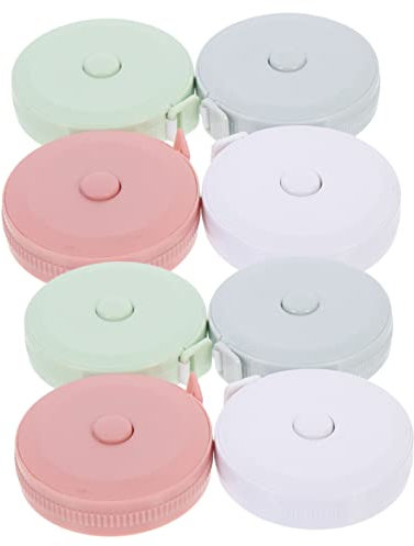 HOODANCOS 8 Stück Mini-maßband Zum Nähen Flexibles Körpermaßband Mit Druckknopf Einziehbares Maßband Für Maßnehmen Kleines Maßband Als Stoffmaßband Und Nähmaßband Für Mode Und Homeoffice