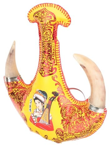 Ciieeo Retro Pattern 500ml Sheep Horn Bota Bag Handmade Sewing Water Bottle Wine Bag
